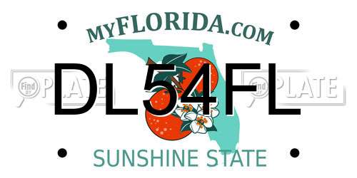 DL54FL Florida License Plate