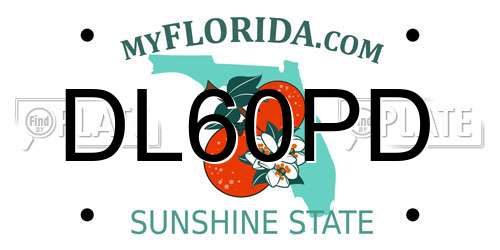 DL60PD Florida License Plate