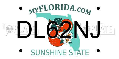 DL62NJ Florida License Plate