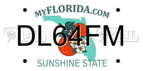 DL64FM Florida License Plate