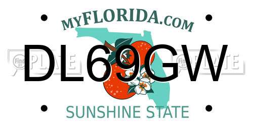 DL69GW Florida License Plate
