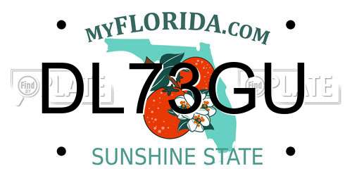 DL73GU Florida License Plate