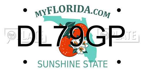 DL79GP Florida License Plate
