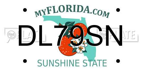 DL79SN Florida License Plate