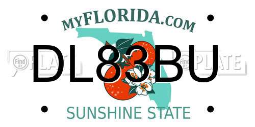 DL83BU Florida License Plate