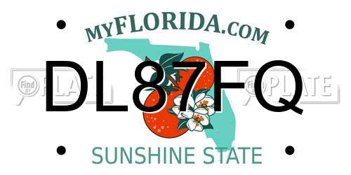 DL87FQ Florida License Plate