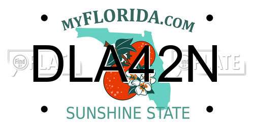 DLA42N Florida License Plate