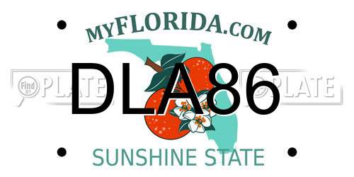 DLA86 Florida License Plate