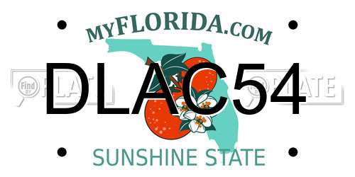 DLAC54 Florida License Plate
