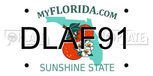 DLAF91 Florida License Plate