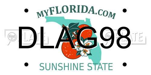DLAG98 Florida License Plate