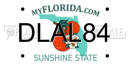 DLAL84 Florida License Plate