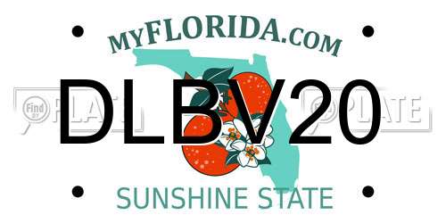 DLBV20 Florida License Plate