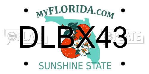 DLBX43 Florida License Plate