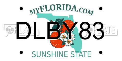 DLBY83 Florida License Plate