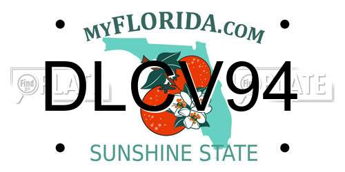 DLCV94 Florida License Plate