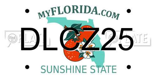 DLCZ25 Florida License Plate