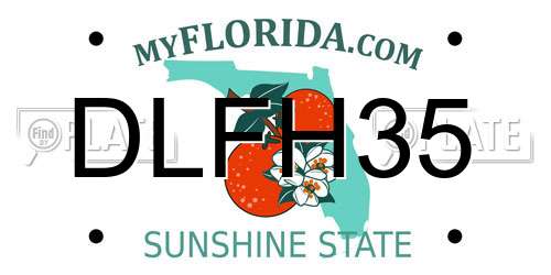 DLFH35 Florida License Plate