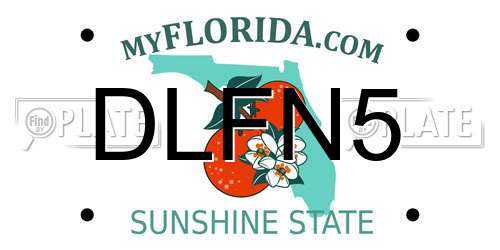 DLFN5 Florida License Plate