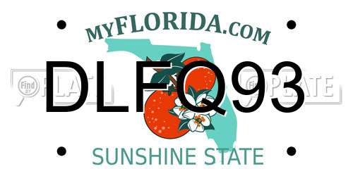 DLFQ93 Florida License Plate