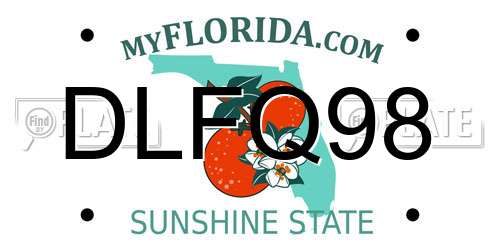 DLFQ98 Florida License Plate