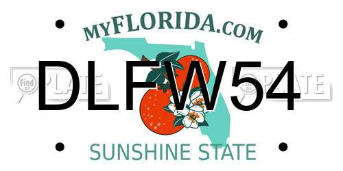 DLFW54 Florida License Plate