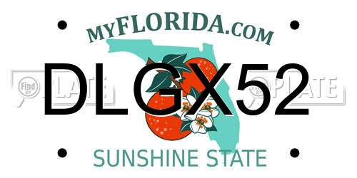 DLGX52 Florida License Plate