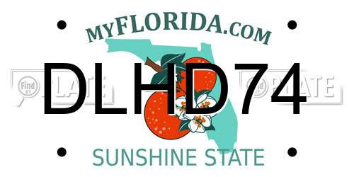 DLHD74 Florida License Plate