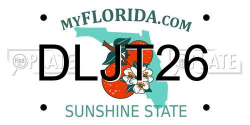 DLJT26 Florida License Plate