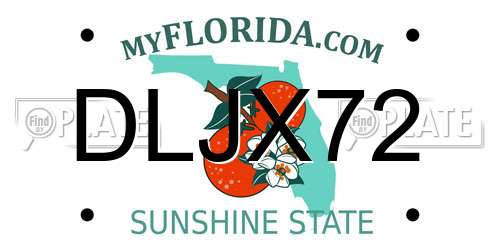 DLJX72 Florida License Plate