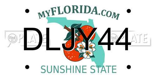 DLJY44 Florida License Plate