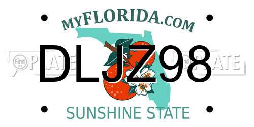 DLJZ98 Florida License Plate