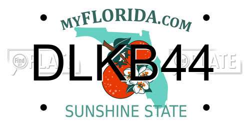 DLKB44 Florida License Plate