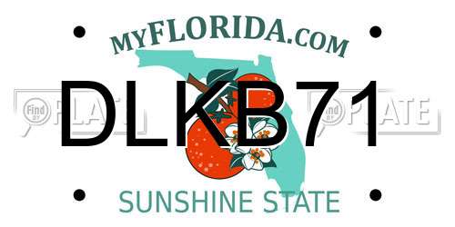 DLKB71 Florida License Plate