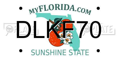 DLKF70 Florida License Plate