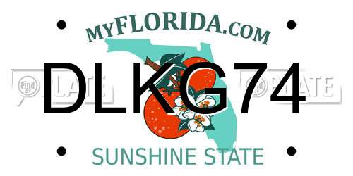 DLKG74 Florida License Plate