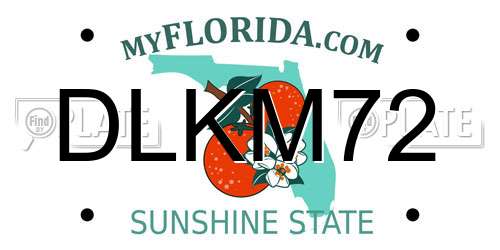 DLKM72 Florida License Plate