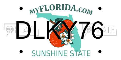 DLKY76 Florida License Plate