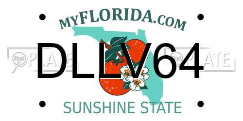 DLLV64 Florida License Plate