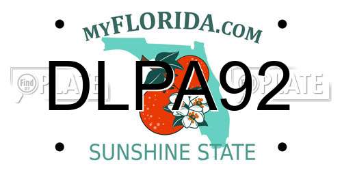 DLPA92 Florida License Plate