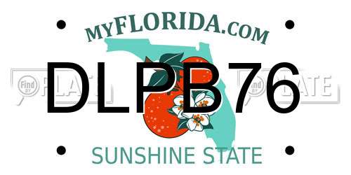 DLPB76 Florida License Plate