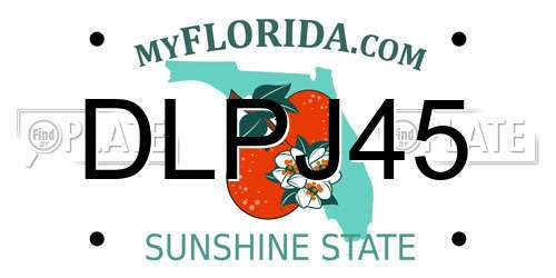 DLPJ45 Florida License Plate