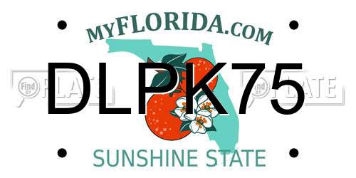 DLPK75 Florida License Plate