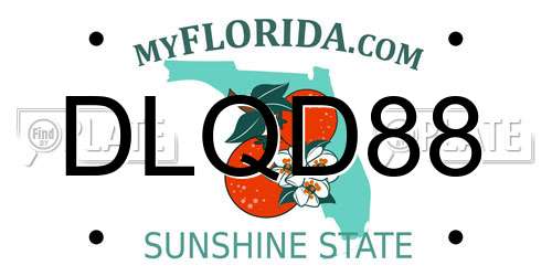 DLQD88 Florida License Plate