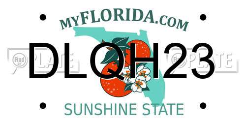 DLQH23 Florida License Plate