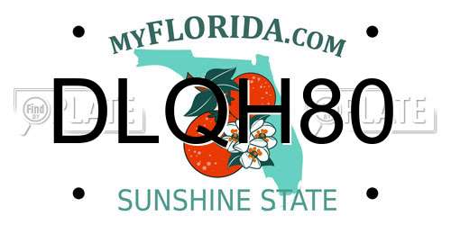 DLQH80 Florida License Plate