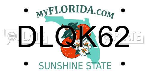 DLQK62 Florida License Plate