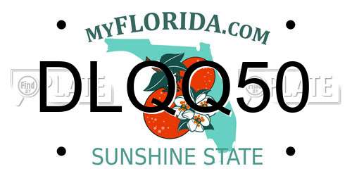 DLQQ50 Florida License Plate