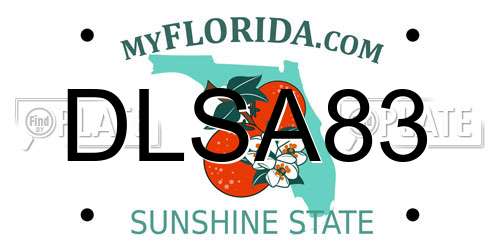 DLSA83 Florida License Plate