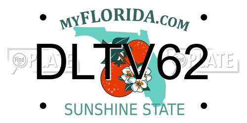 DLTV62 Florida License Plate